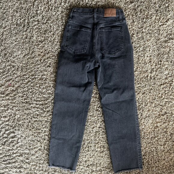 Madewell The Perfect Vintage Straught Jeans in Black Women's Size 24 Raw Hem - Picture 5 of 9